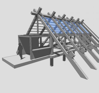 白色景观条形廊架SU模型下载_sketchup草图大师SKP模型