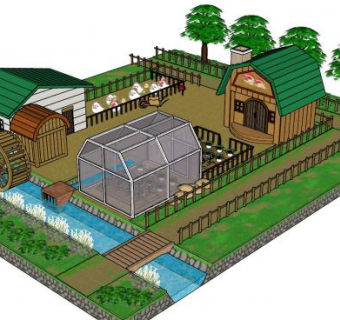 欧美小农场SU模型下载_sketchup草图大师SKP模型