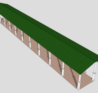 现代条形廊架SU模型下载_sketchup草图大师SKP模型