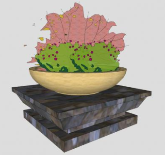 户外花盆花钵小品SU模型下载_sketchup草图大师SKP模型