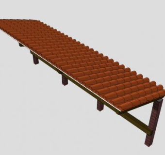 现代创意条形木廊架SU模型下载_sketchup草图大师SKP模型