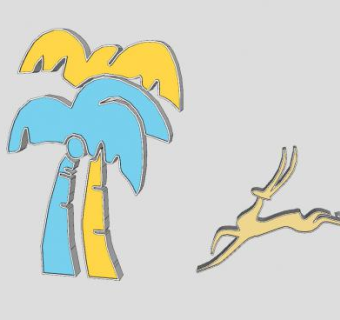 椰树小鹿的小品SU模型下载_sketchup草图大师SKP模型