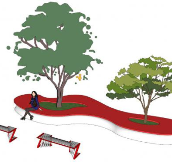 创意树池景观座椅SU模型下载_sketchup草图大师SKP模型