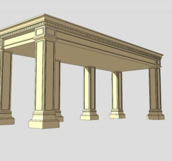 户外欧式创意结构廊架SU模型下载_sketchup草图大师SKP模型