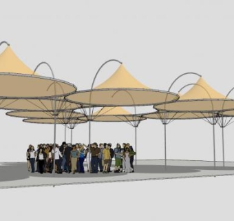 欧式现代创意廊架SU模型下载_sketchup草图大师SKP模型