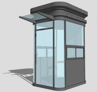 小型岗亭保安亭SU模型下载_sketchup草图大师SKP模型