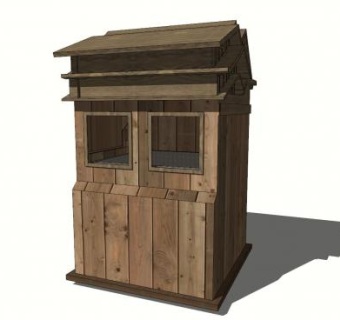 中式小木屋收费屋SU模型下载_sketchup草图大师SKP模型