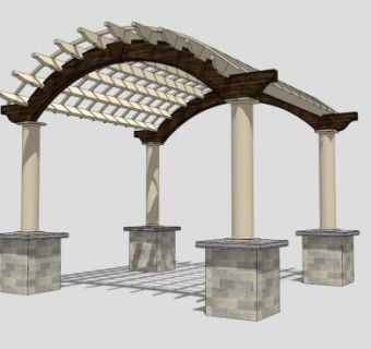 现代景观廊架设计SU模型下载_sketchup草图大师SKP模型