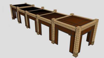 现代欧式景观廊架设计SU模型下载_sketchup草图大师SKP模型