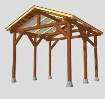 现代户外景观条形廊架SU模型下载_sketchup草图大师SKP模型
