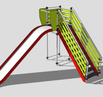 工业风格滑滑梯SU模型下载_sketchup草图大师SKP模型