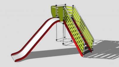 工业风格滑滑梯SU模型下载_sketchup草图大师SKP模型
