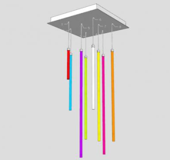 彩条灯具风铃装饰SU模型下载_sketchup草图大师SKP模型