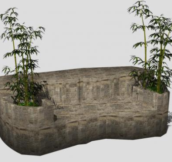 园林小品景观石头座椅SU模型下载_sketchup草图大师SKP模型
