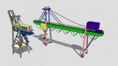 工业机械门式起重机SU模型下载_sketchup草图大师SKP模型