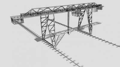 龙门吊起重机SU模型下载_sketchup草图大师SKP模型