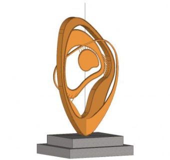 人抽象雕塑SU模型下载_sketchup草图大师SKP模型