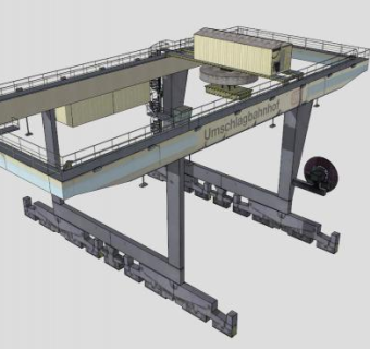 龙门吊车起重机SU模型下载_sketchup草图大师SKP模型