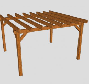 木质花架SKP模型下载_sketchup草图大师SKP模型