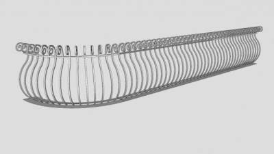 欧式转角阳台护栏SU模型下载_sketchup草图大师SKP模型