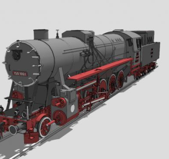 灰色蒸汽机车SU模型下载_sketchup草图大师SKP模型