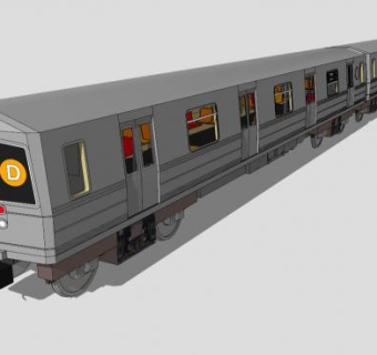 灰色铁路列车SU模型下载_sketchup草图大师SKP模型