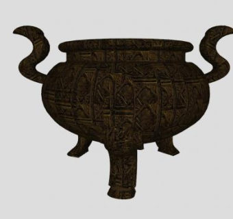 古鼎铜鼎SU模型下载_sketchup草图大师SKP模型