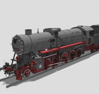 火车蒸汽机车SU模型下载_sketchup草图大师SKP模型