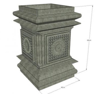 中式石墩SU模型下载_sketchup草图大师SKP模型