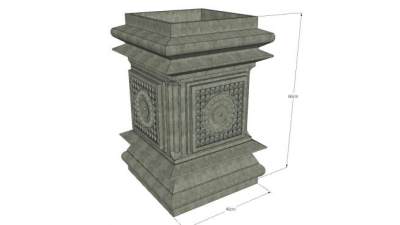 中式石墩SU模型下载_sketchup草图大师SKP模型