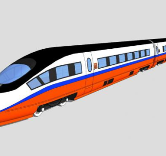 高铁动力车辆SU模型下载_sketchup草图大师SKP模型