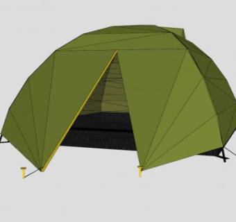 军绿色的帐篷SU模型下载_sketchup草图大师SKP模型