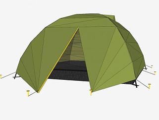 军绿色的帐篷SU模型下载_sketchup草图大师SKP模型