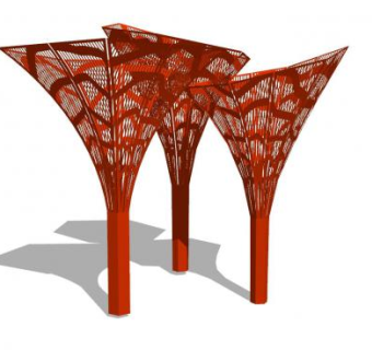 创意树形雕塑SU模型下载_sketchup草图大师SKP模型