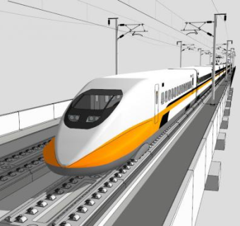 高铁火车动力车辆SU模型下载_sketchup草图大师SKP模型