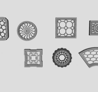 石膏窗花SU模型下载_sketchup草图大师SKP模型