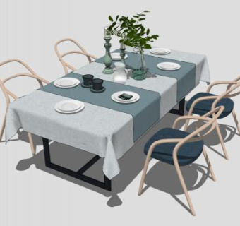 现代绿色散座桌椅SU模型下载_sketchup草图大师SKP模型