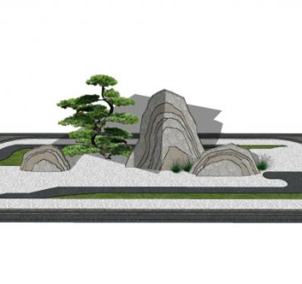 假山枯山石景SU模型下载_sketchup草图大师SKP模型