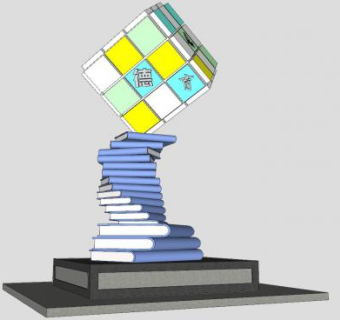 大学学校雕塑SU模型下载_sketchup草图大师SKP模型