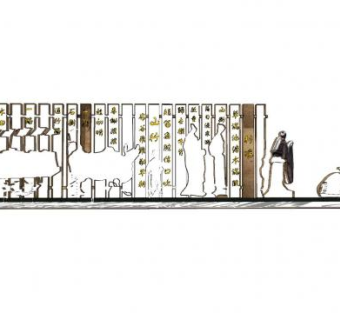 古诗主题景墙雕塑SU模型下载_sketchup草图大师SKP模型