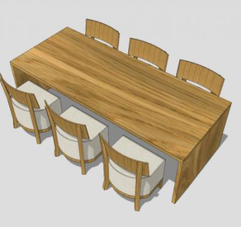 现代木质散座SU模型下载_sketchup草图大师SKP模型