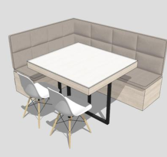 布艺沙发卡座SU模型下载_sketchup草图大师SKP模型