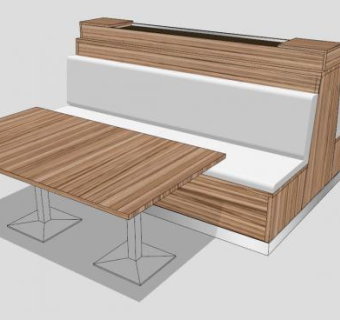 木质沙发卡座SU模型下载_sketchup草图大师SKP模型