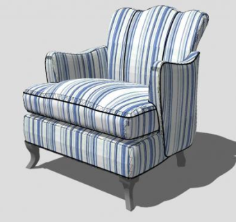 地中海单人沙发SU模型下载_sketchup草图大师SKP模型
