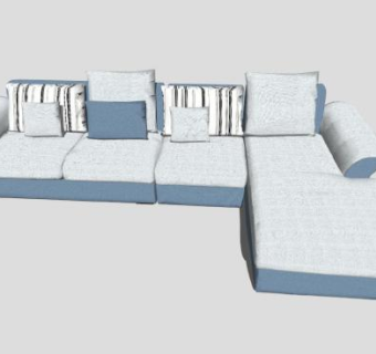 地中海风格多人沙发SU模型下载_sketchup草图大师SKP模型