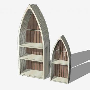 地中海木窗户装饰品SU模型下载_sketchup草图大师SKP模型