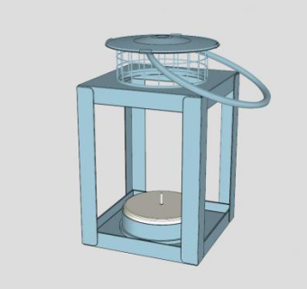 地中海蓝色烛台灯SU模型下载_sketchup草图大师SKP模型