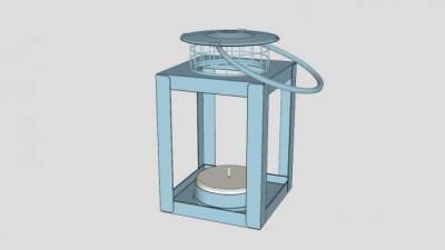 地中海蓝色烛台灯SU模型下载_sketchup草图大师SKP模型