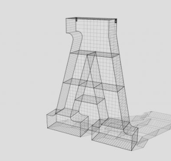 装饰品“A”字母铁艺书架SU模型下载_sketchup草图大师SKP模型