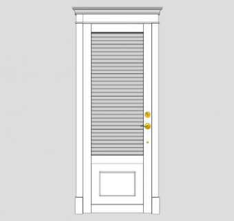 白色单开门SU模型下载_sketchup草图大师SKP模型